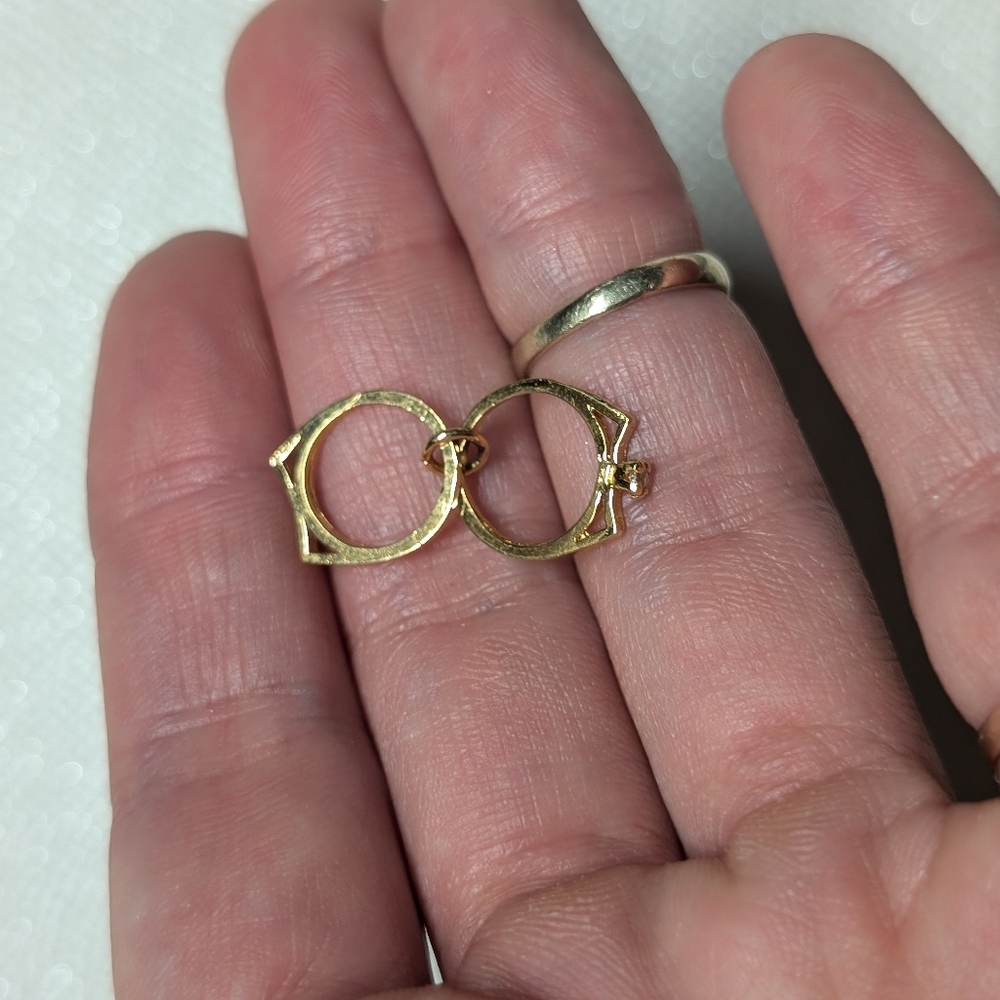 Elegant Gold-Tone Charm Tiny Diamond Pendant